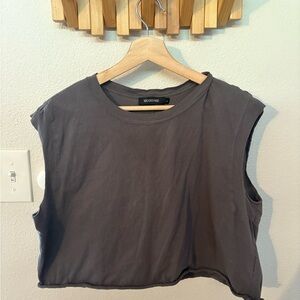 Women's Charcoal Muscle Tee